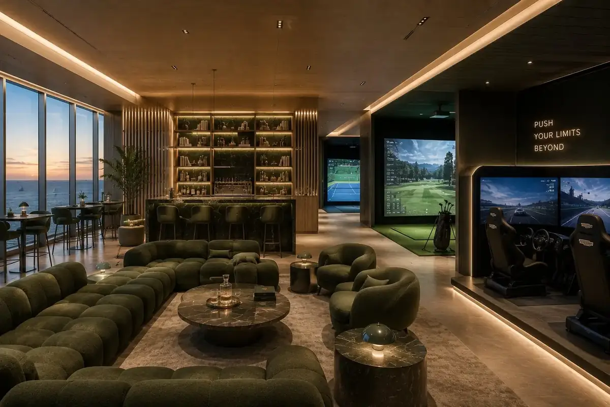 Gaming and simulator lounge
