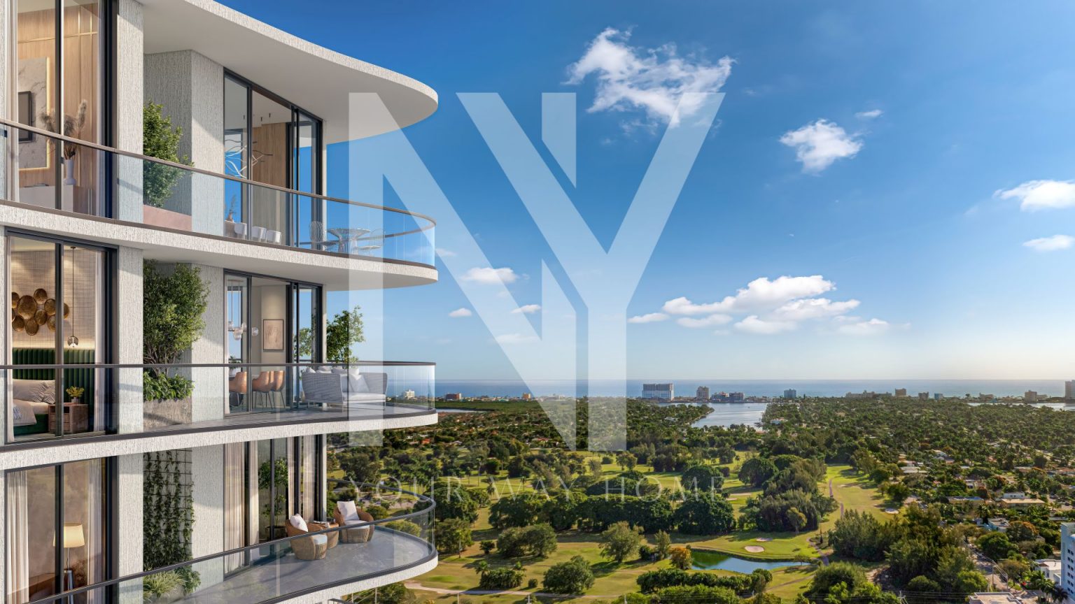 Miami | Hollywood | One Project | View of the golf course & the sea