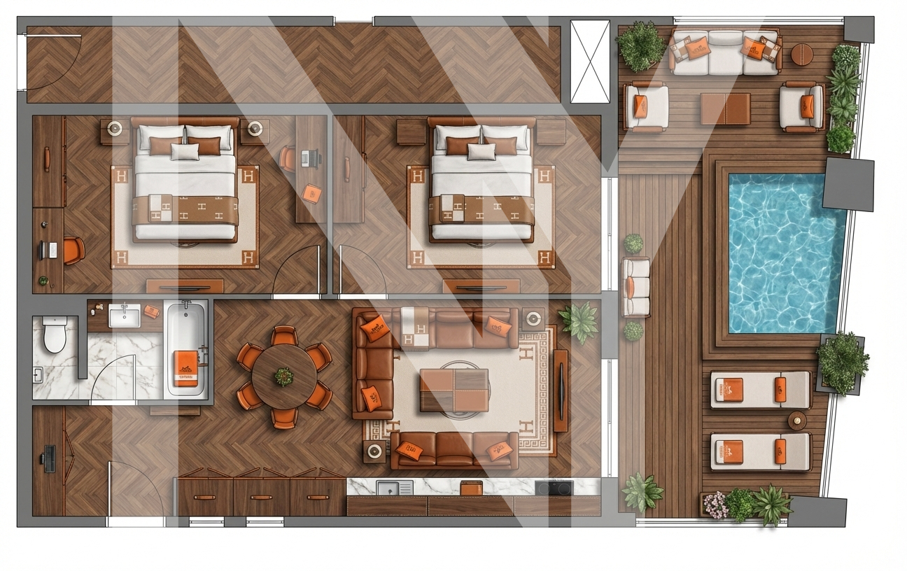 דירה עם בריכה