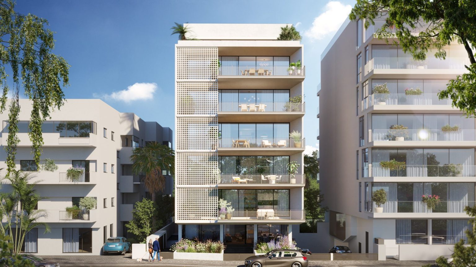 HAYARKON SEA VIEW from the promenade, 6-storey boutique building, Tel Aviv (rendering)