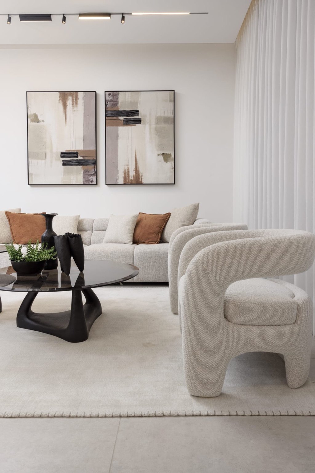 Front-facing mini penthouse in Ir Yamim, Netanya - lounge, rendering