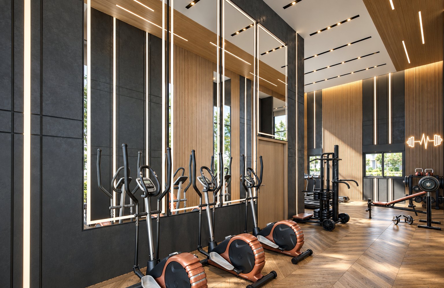 Mini penthouse in Ir Yamim, Netanya - gym equipment