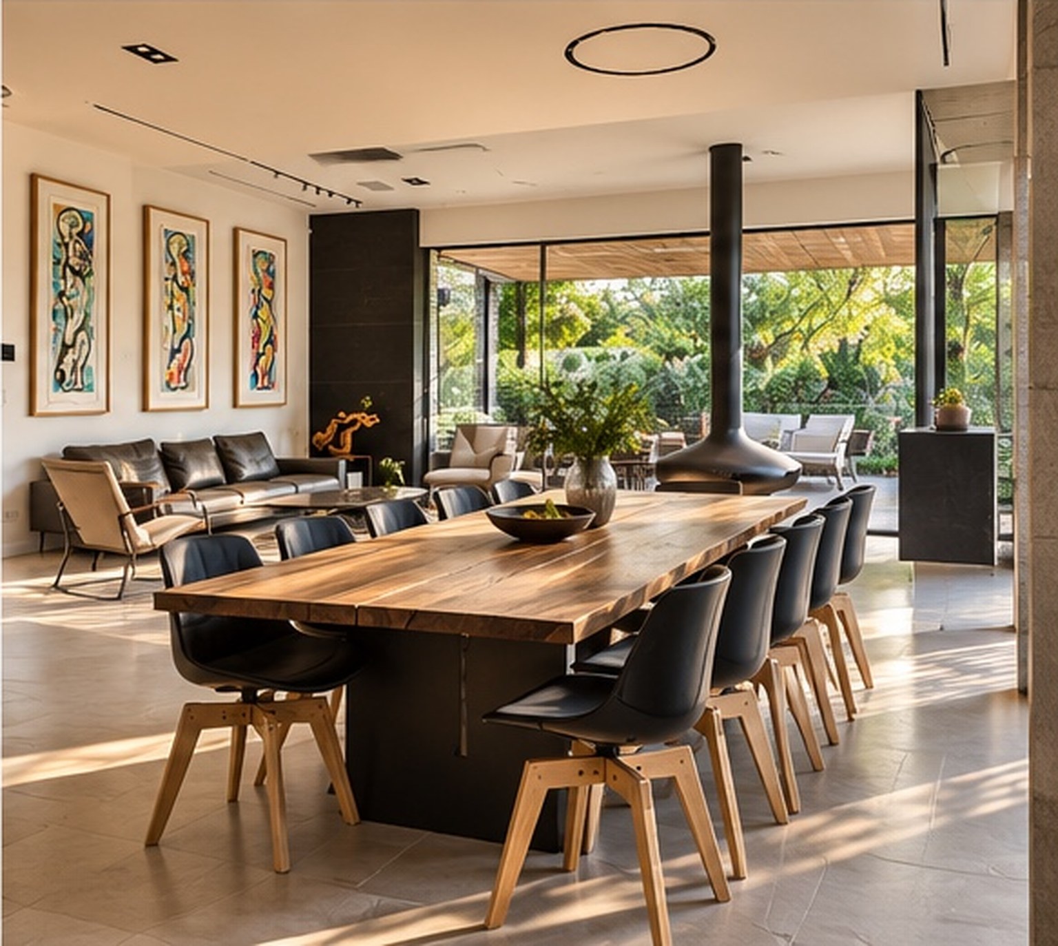 Single-level villa, Kiryat Ganim, Ra'anana - dining area facing the garden