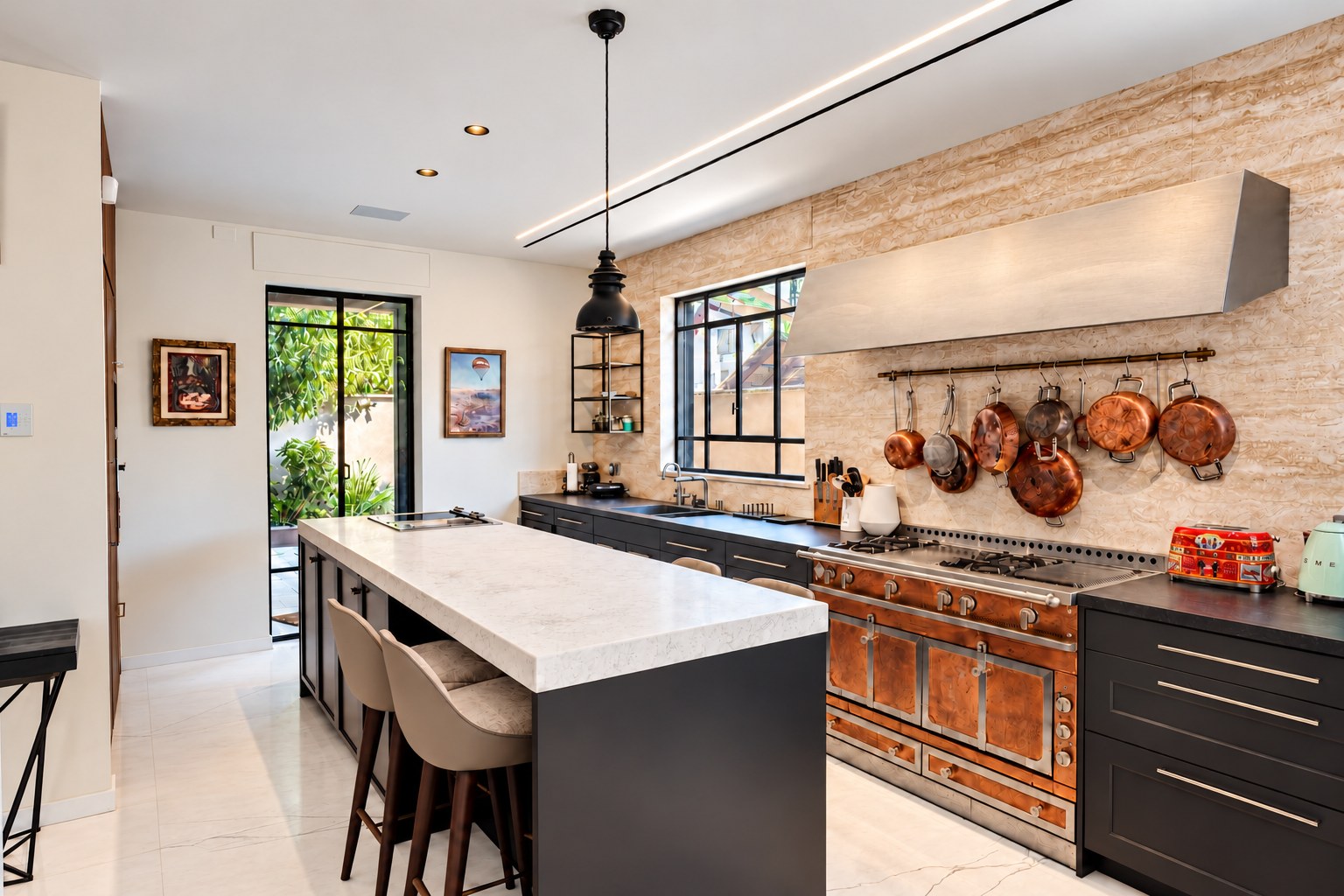 CASA D’ARTE - Boffi kitchen with La Cornue range