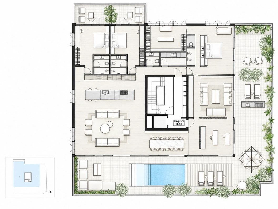 Penthouse floor plan, option B