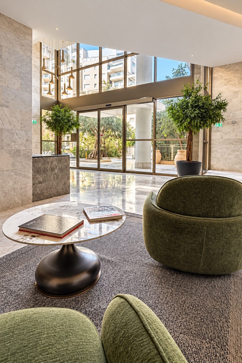 Lobby seating area - boutique building, Ramat Aviv, Tel Aviv